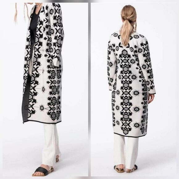 Essitam Lili Magnifique Long Jacquard Tapestry Viscose Blend Cardigan Sz. S - Picture 2 of 8